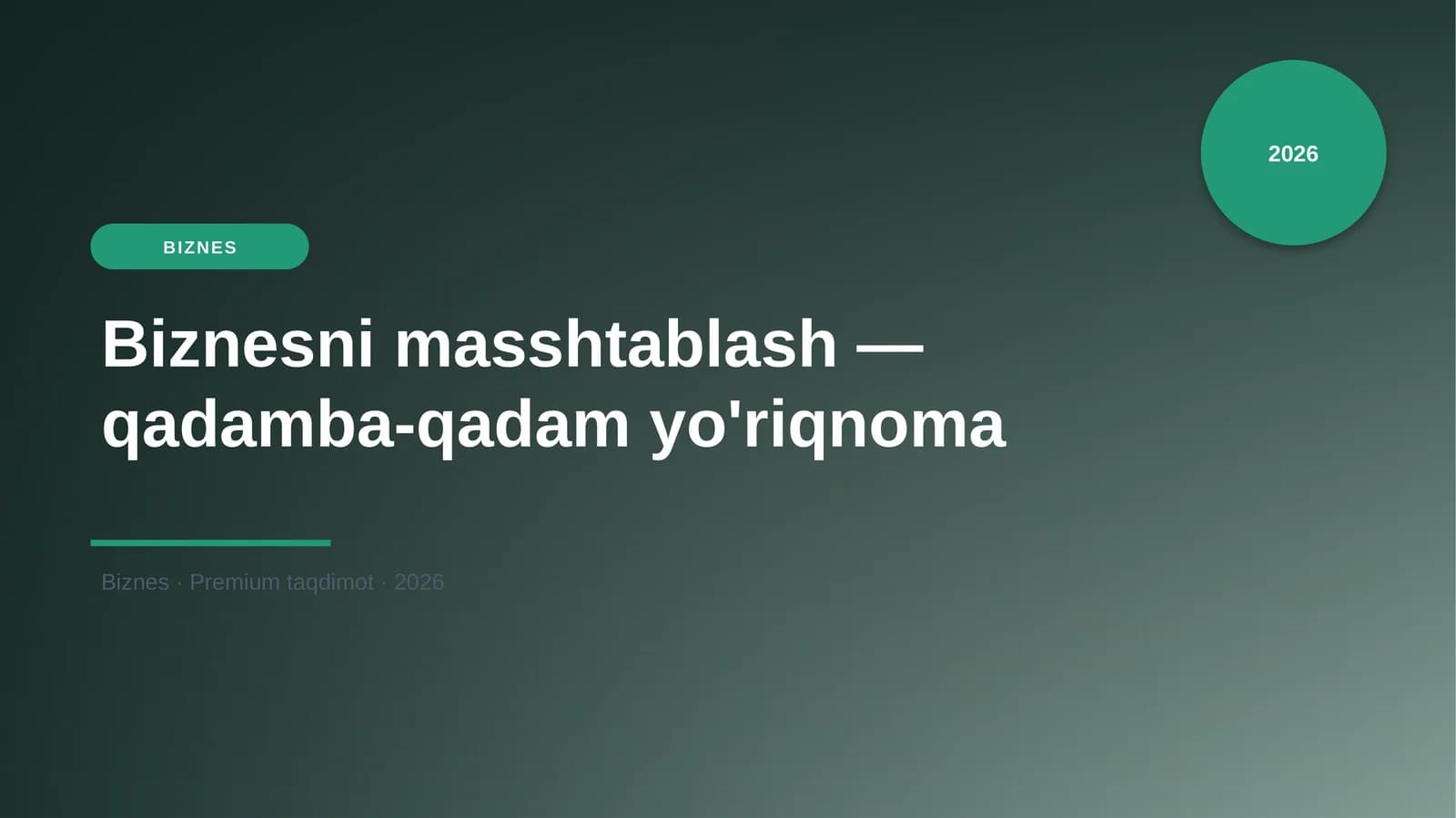 Biznesni masshtablash — qadamba-qadam yo'riqnoma