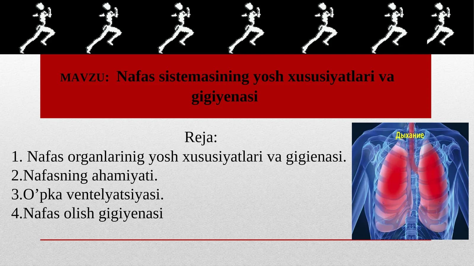Nafas sistemasining yosh xususiyatlari va gigiyenasi