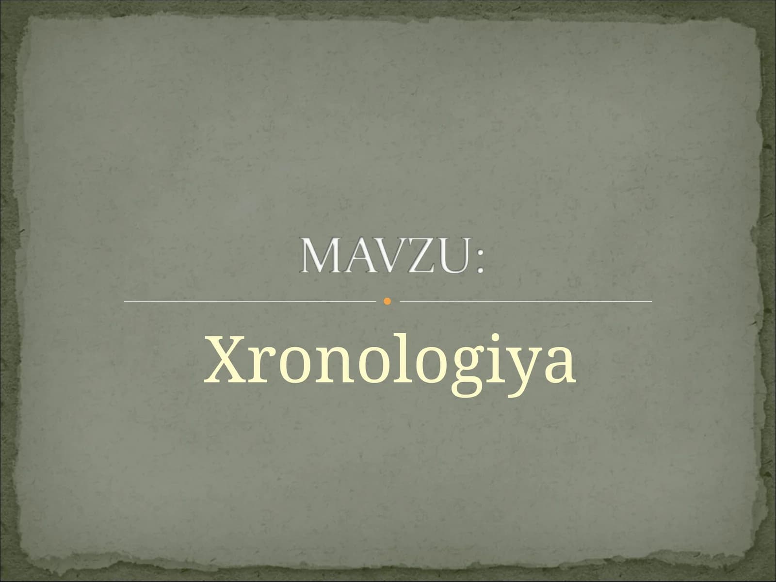 Xronologiya