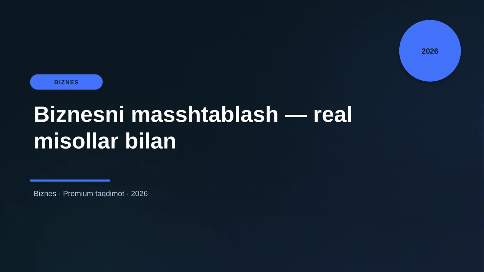 Biznesni masshtablash — real misollar bilan