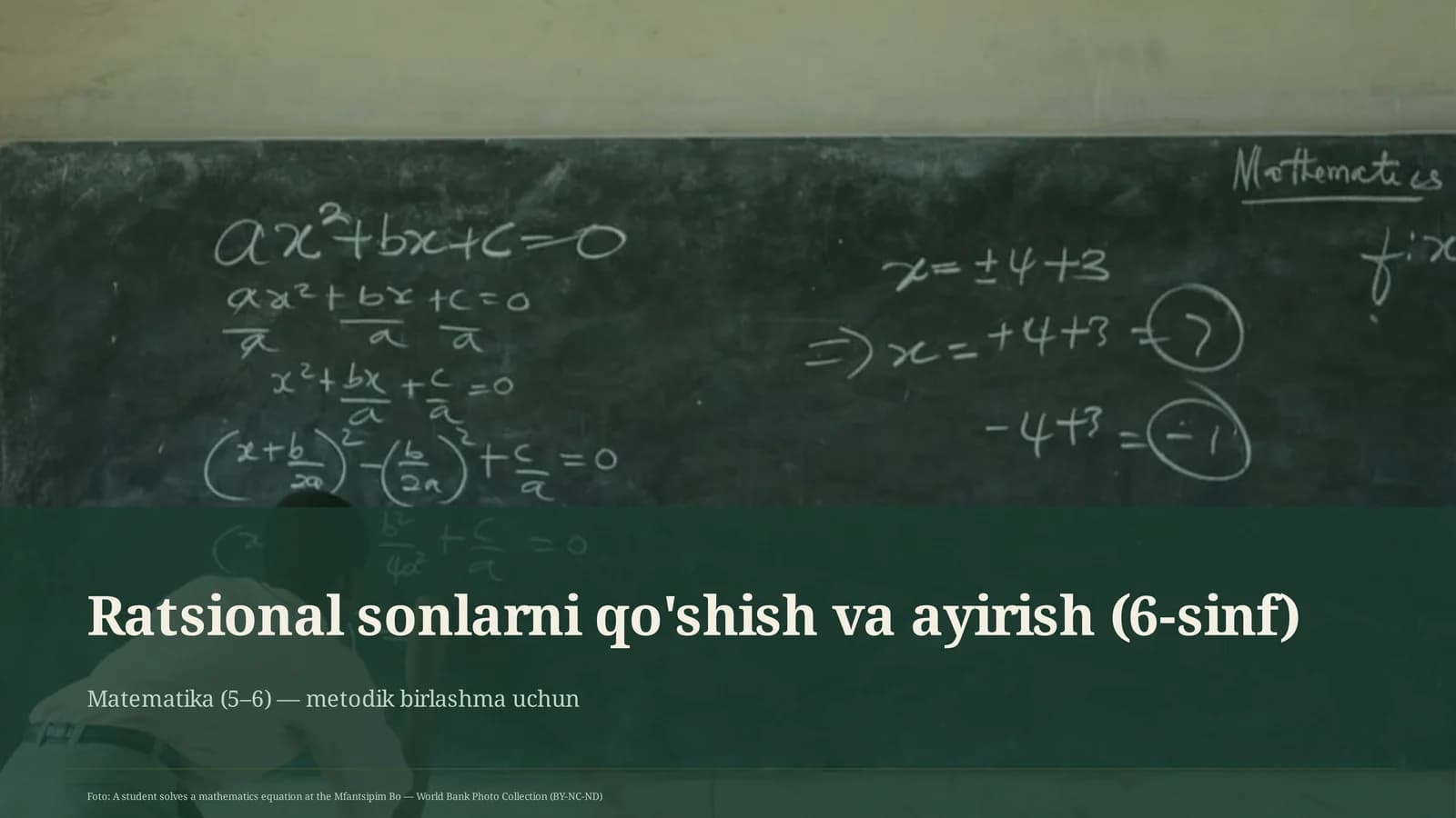 Ratsional sonlarni qo'shish va ayirish (6-sinf)