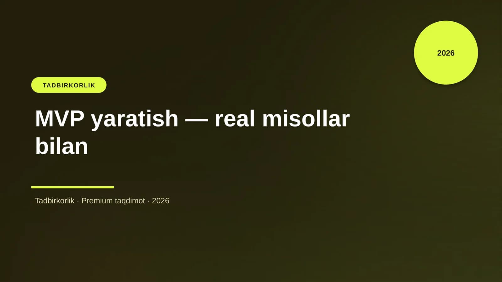 MVP yaratish — real misollar bilan