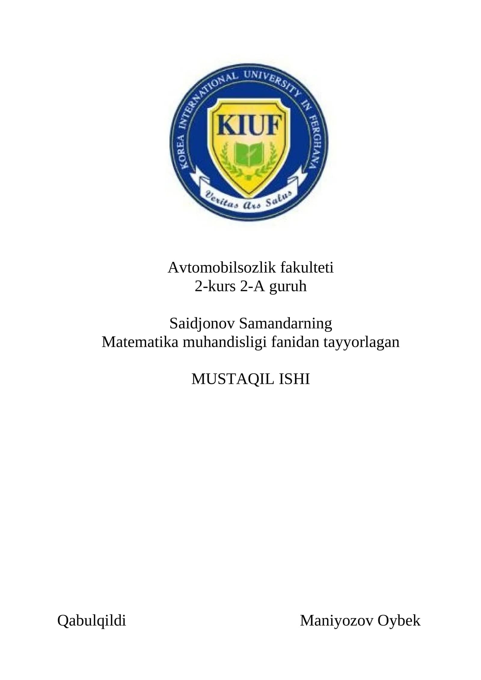Avtomobilsozlik fakulteti