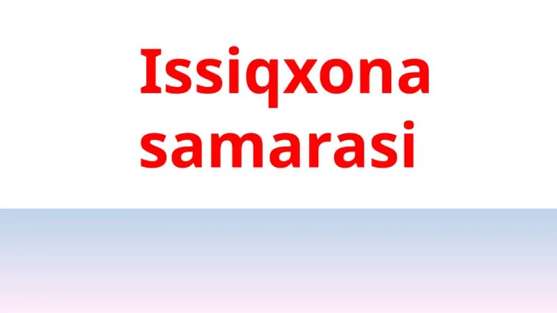 Issiqxona samarasi