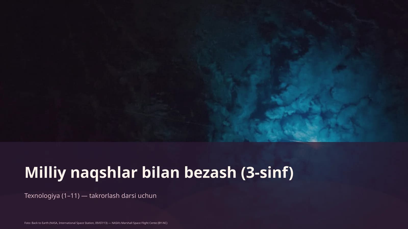 Milliy naqshlar bilan bezash (3-sinf)