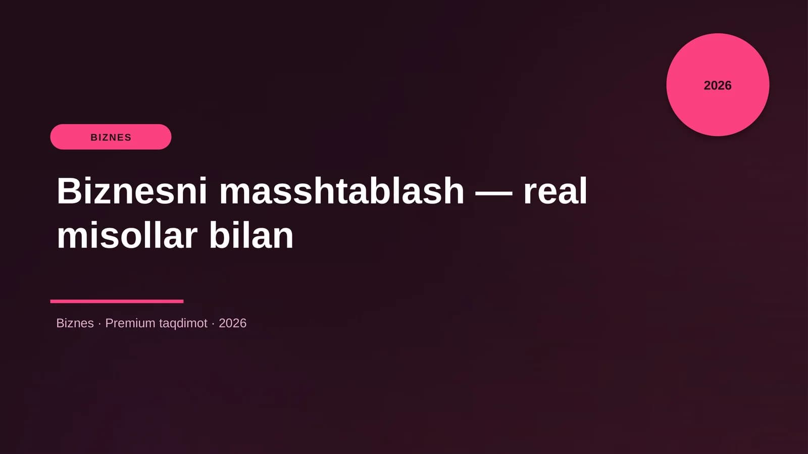 Biznesni masshtablash — real misollar bilan