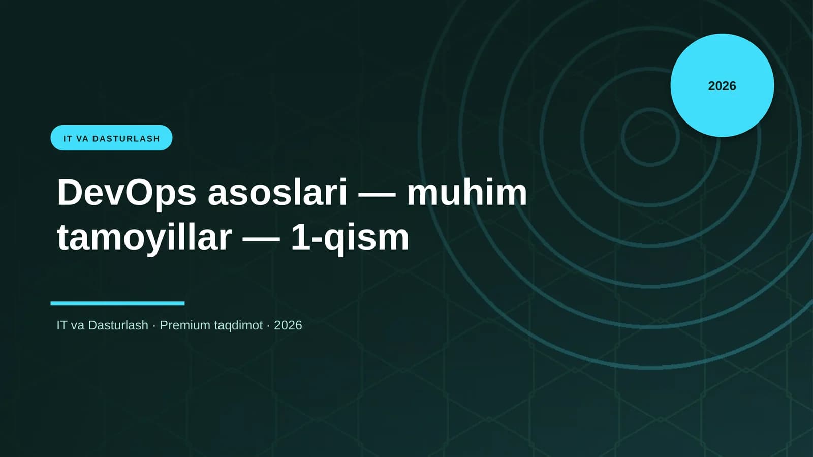 DevOps asoslari — muhim tamoyillar — 1-qism