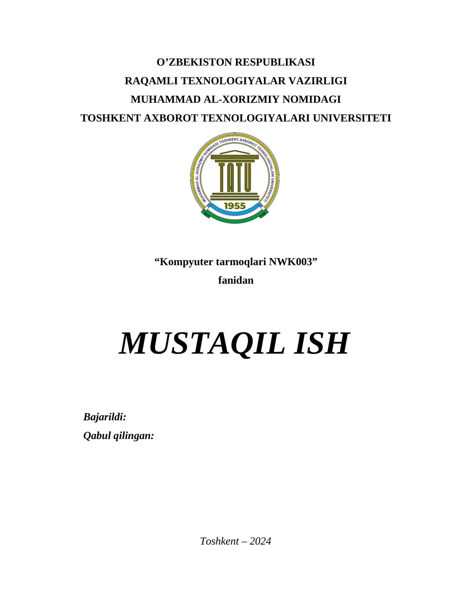OpenFlow yordamida tarmoq virtualizatsiyasi. Mustaqil ish
