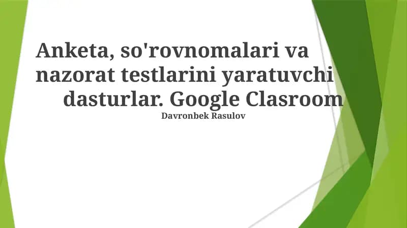 Google Classroom Yaratish Dasturi
