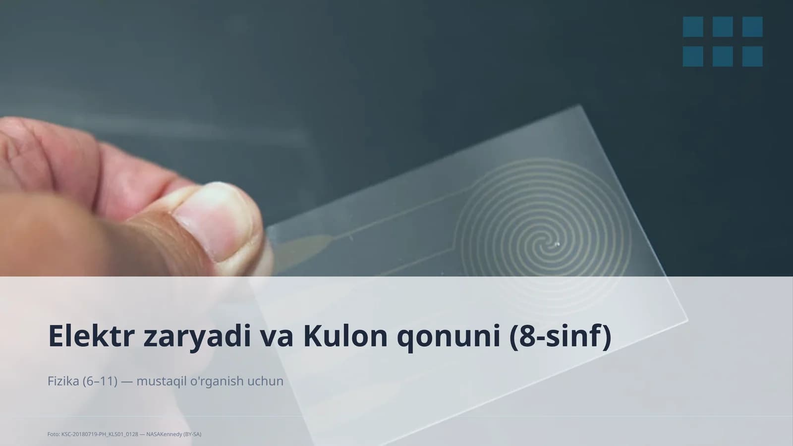 Elektr zaryadi va Kulon qonuni (8-sinf)