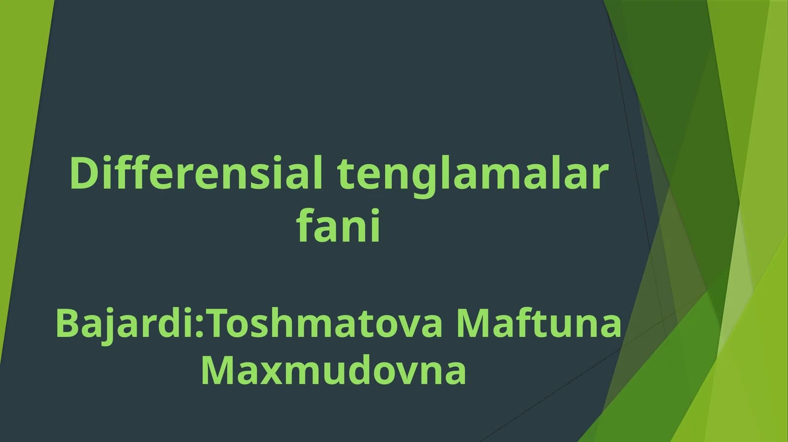 Differensialtenglamalarfani
