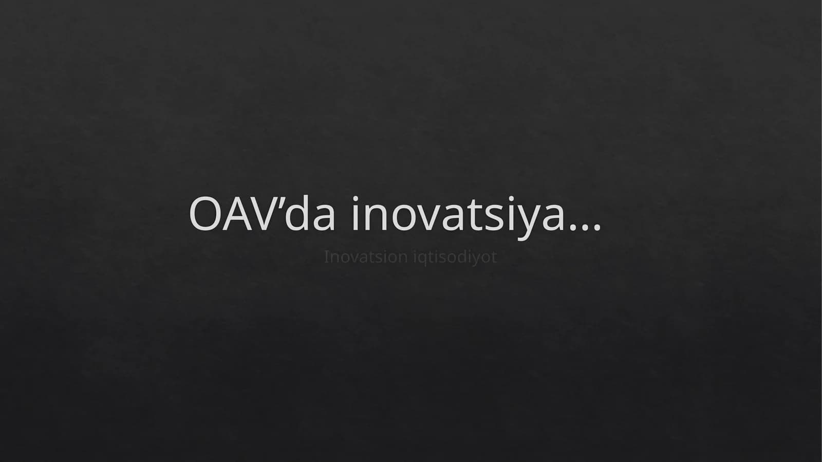 Inovatsion iqtisodiyot