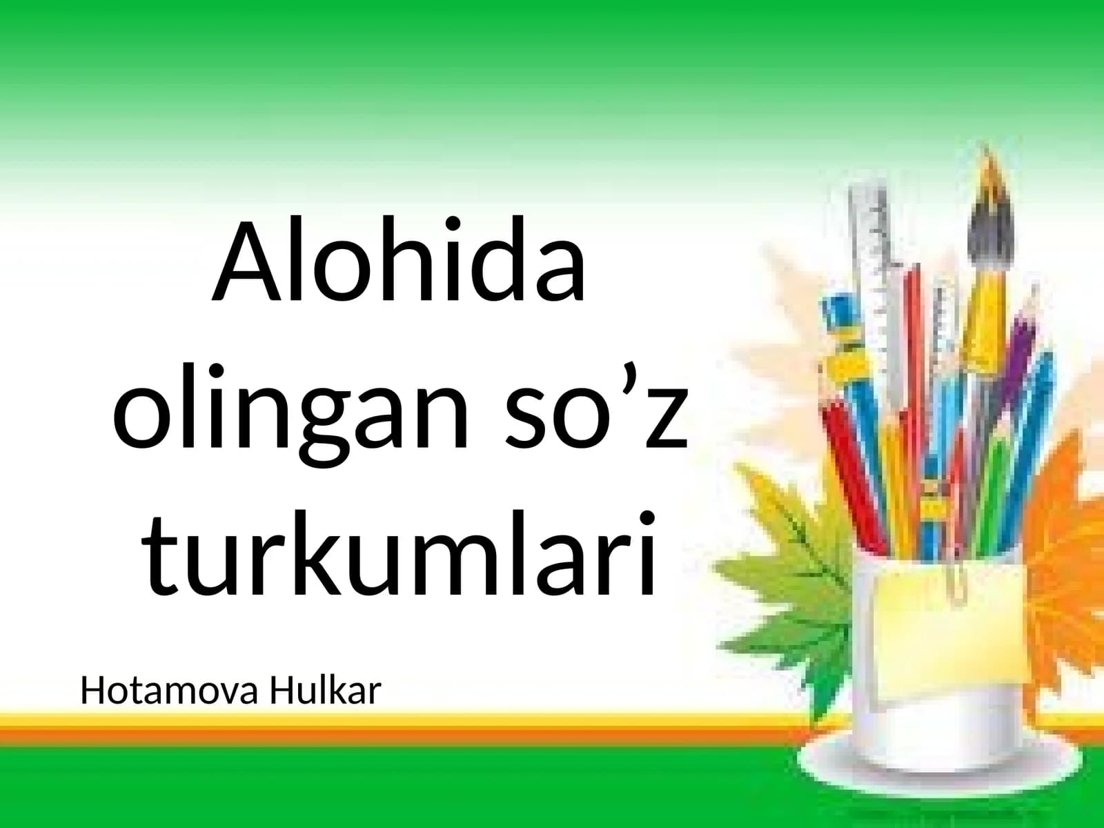 Alohidaolinganso’zturkumlari