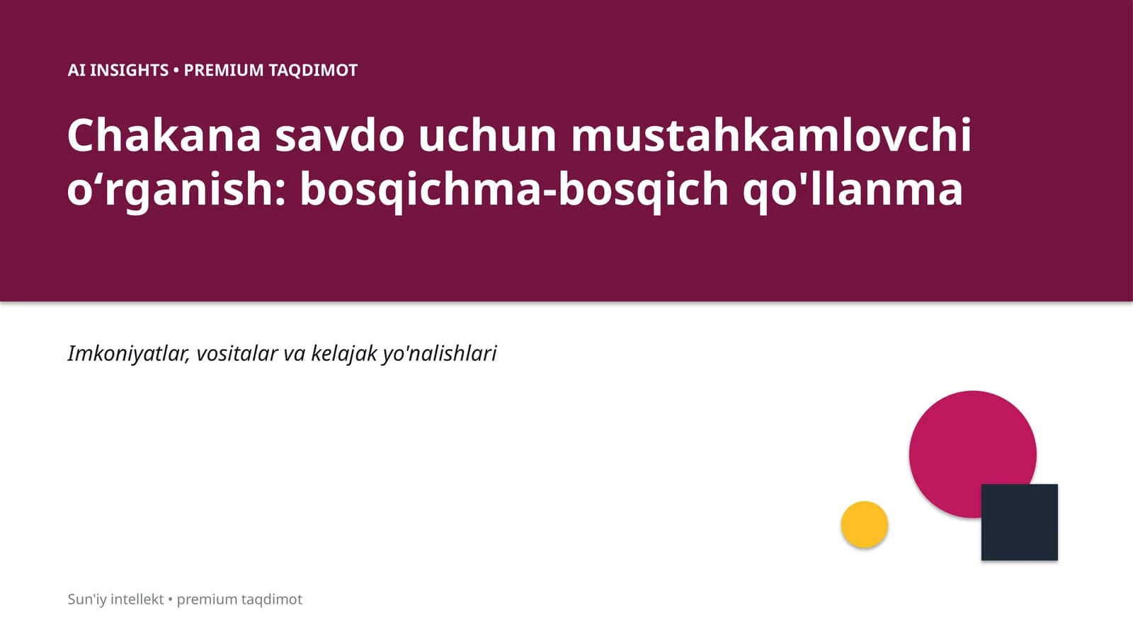 AI INSIGHTS • PREMIUM TAQDIMOT