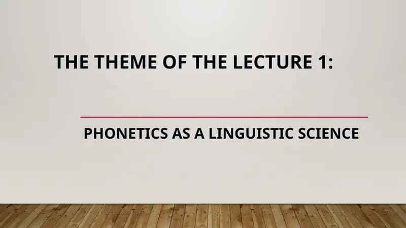 Phonetics as a linguistic science
