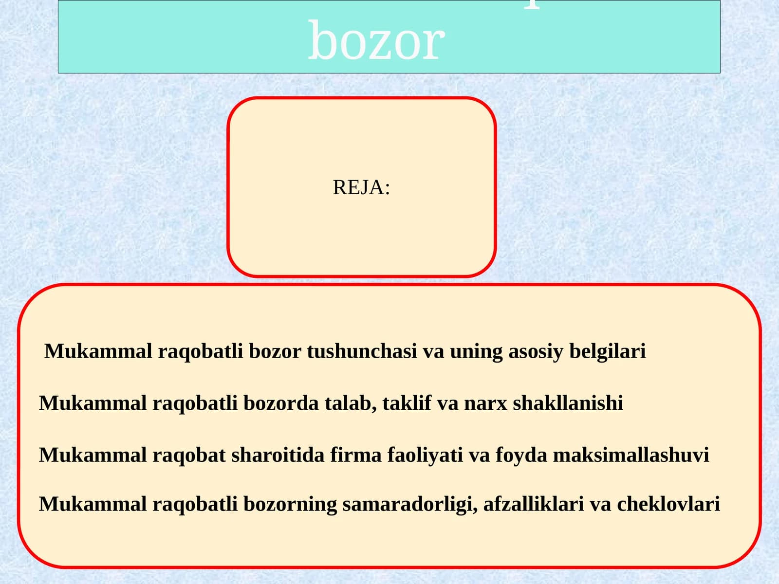 Mukammal raqobatli bozor