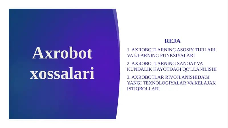 Axrobot xossalari