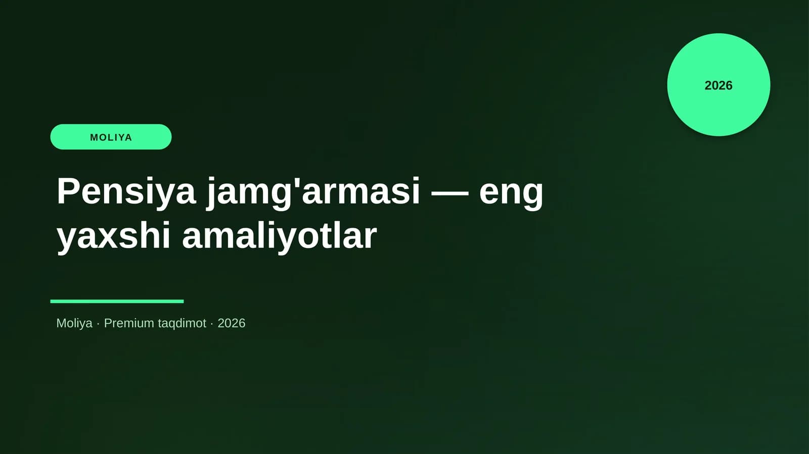 Pensiya jamg'armasi — eng yaxshi amaliyotlar
