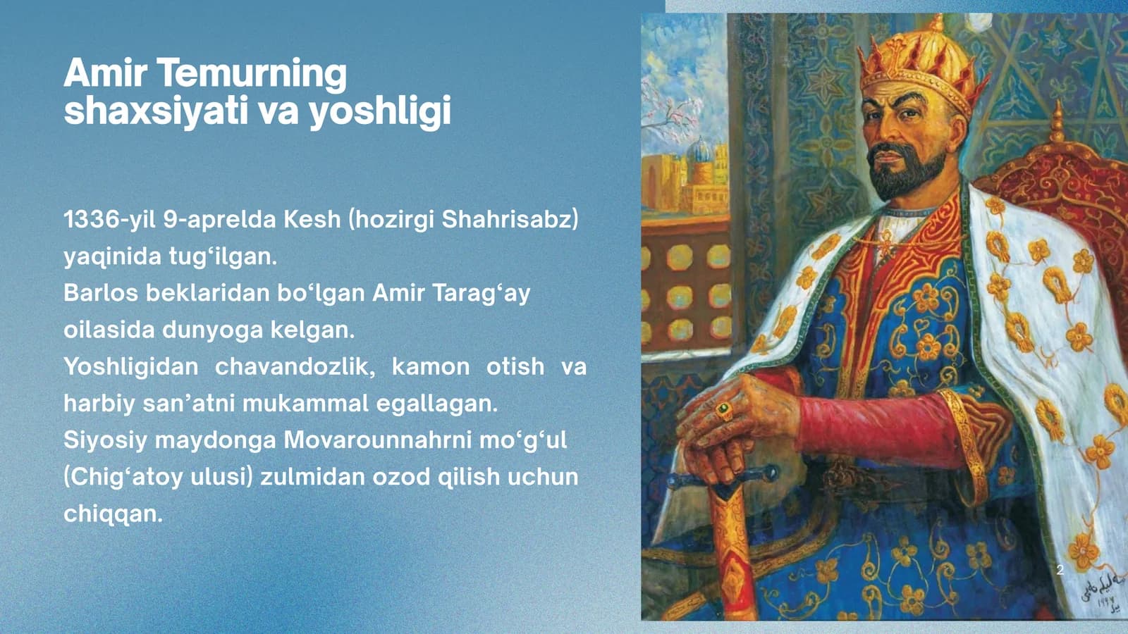 Amir Temurning Shaxsiyati Slayd