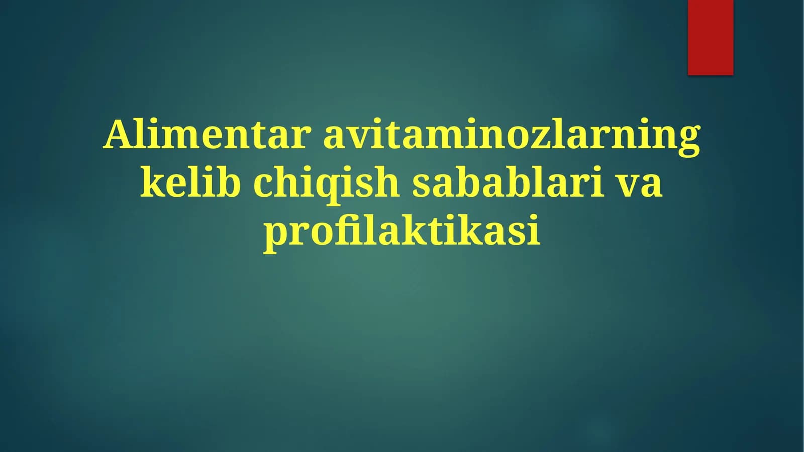 Alimentaravitaminozlarningkelibchiqishsabablarivaprofilaktikasi