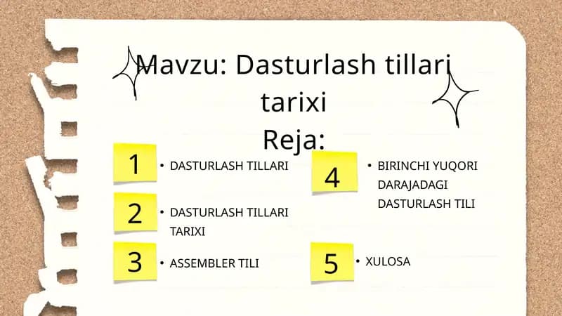 Dasturlash tillari tarixi