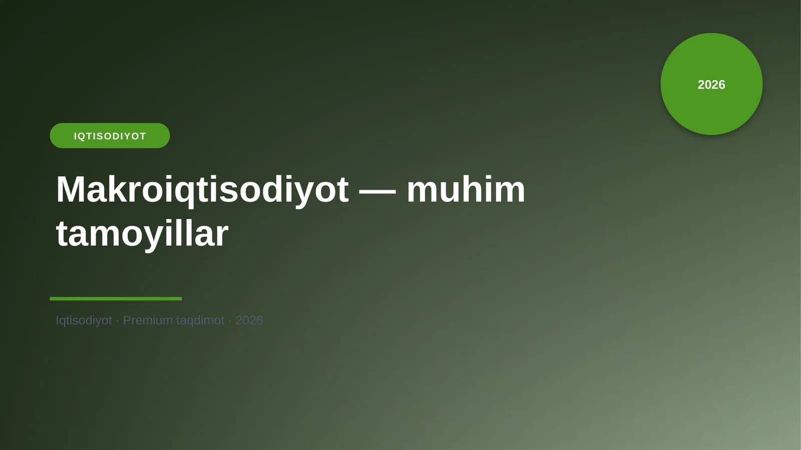 Makroiqtisodiyot — muhim tamoyillar