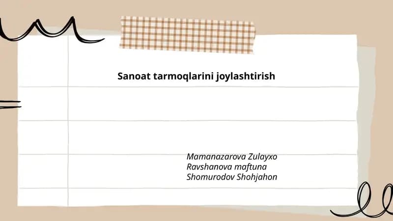 Sanoat tarmoqlarini joylashtirishning nazariy asoslari