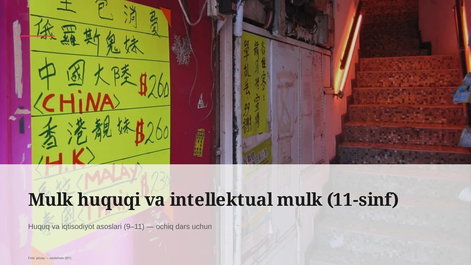 Mulk huquqi va intellektual mulk (11-sinf)