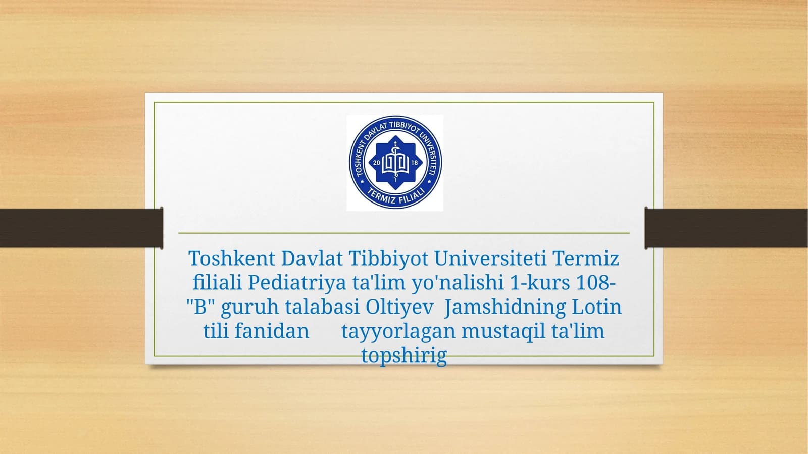 Lotintilifanidantayyorlaganmustaqilta'limtopshirig