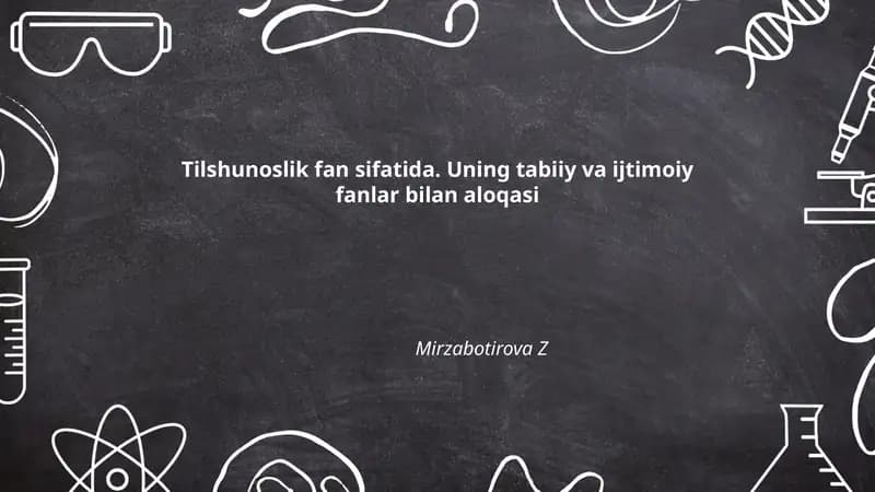 Tilshunoslik fan sifatida