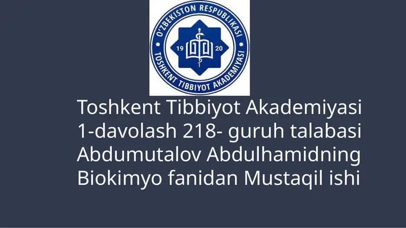 Neyromediatorlar biosintezi, ahamiyati va kasalliklari