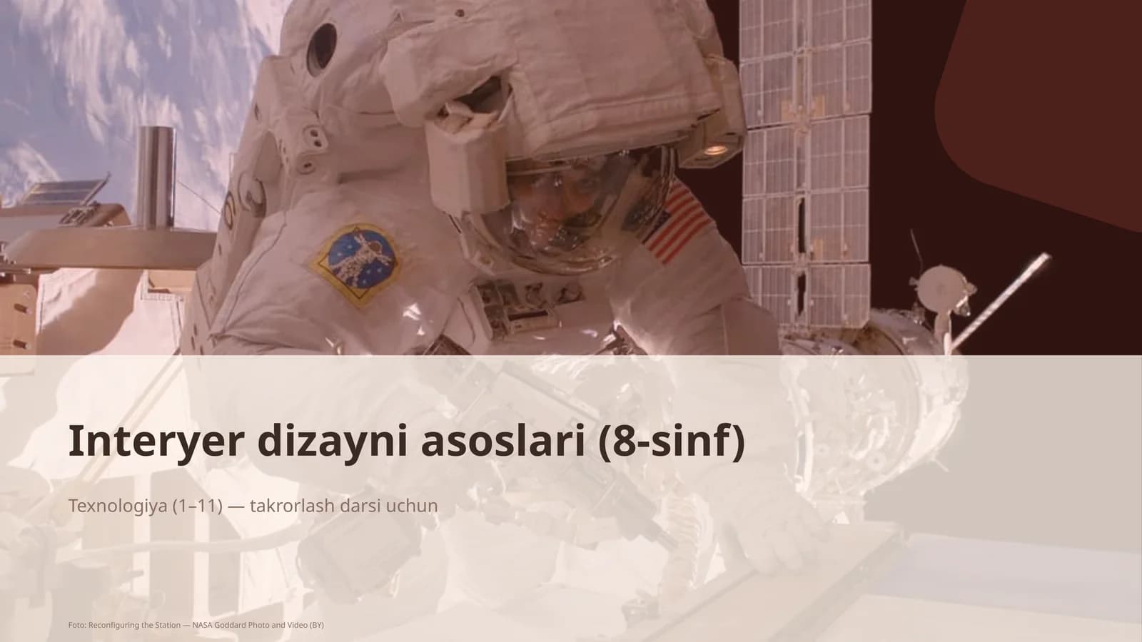 Interyer dizayni asoslari (8-sinf)