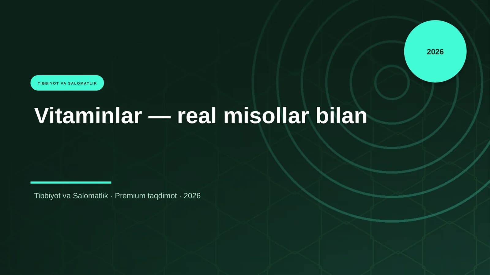 Vitaminlar — real misollar bilan