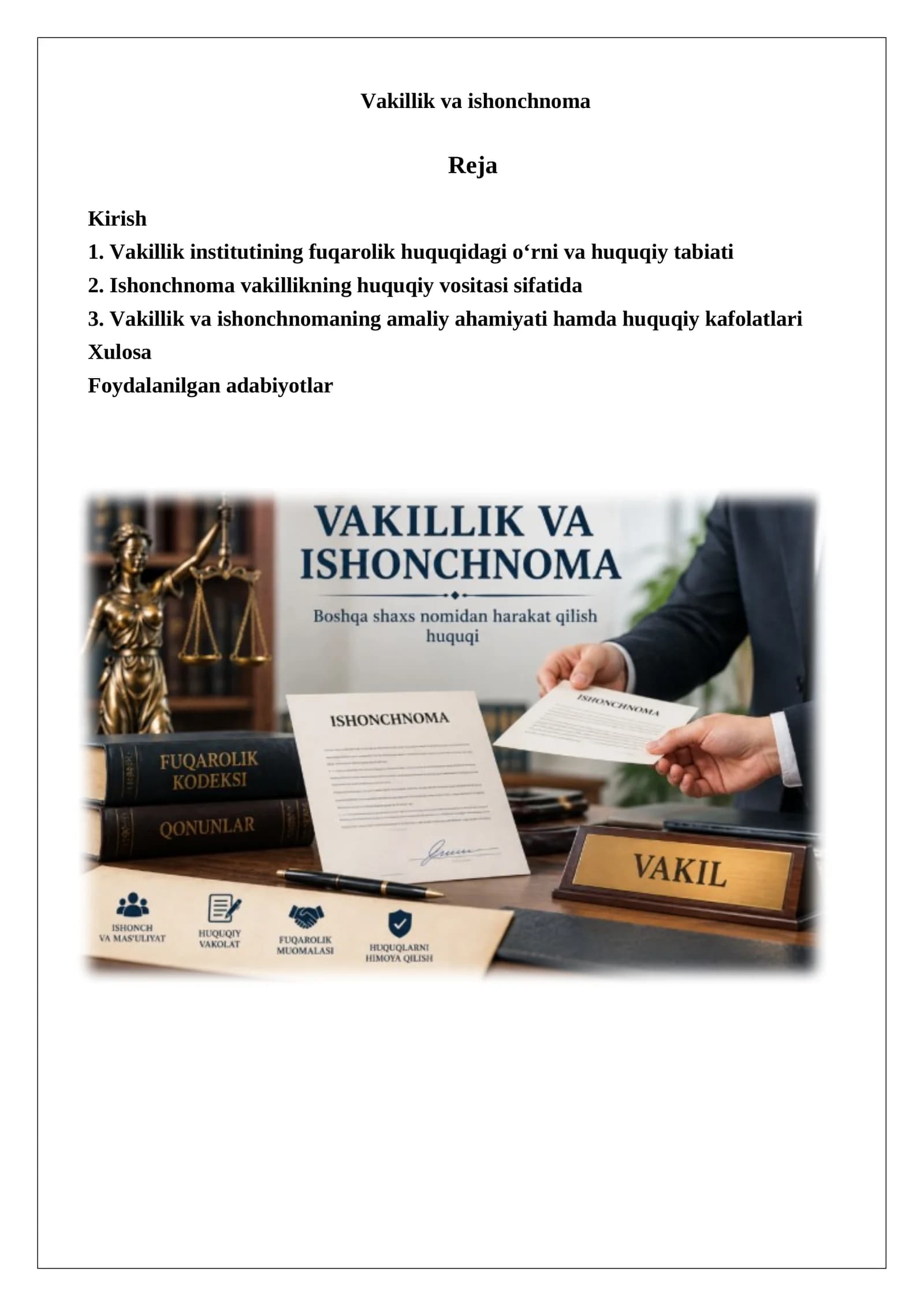 Vakillik va ishonchnoma