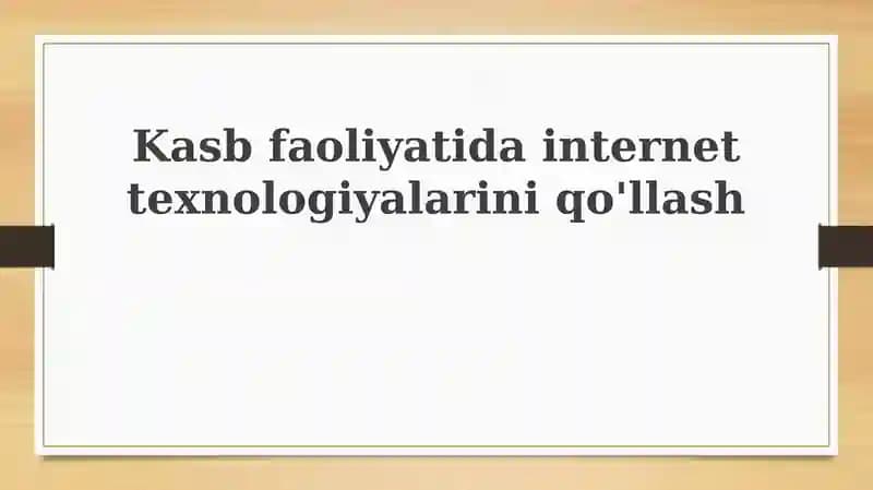 Internet texnologiyalari
