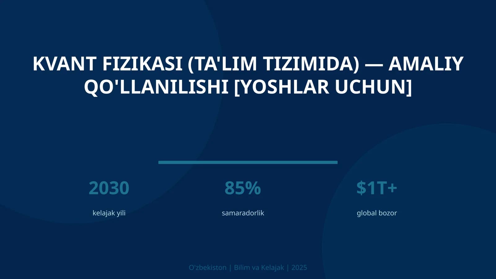 Kvant fizikasi (ta'lim tizimida) — amaliy qo'llanilishi [yoshlar uchun]