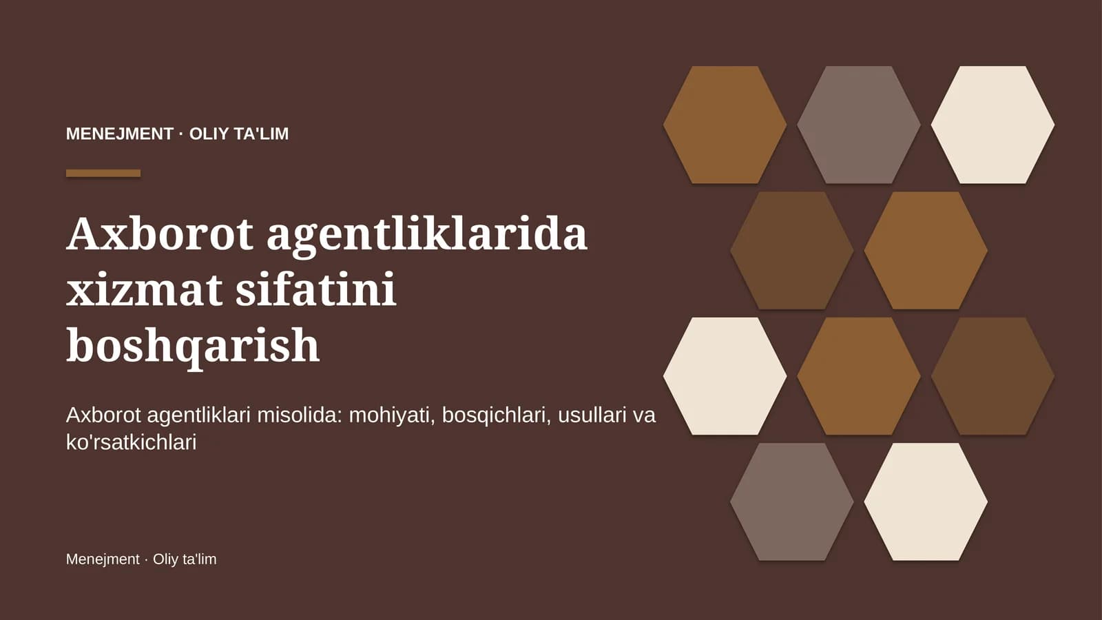 MENEJMENT · OLIY TA'LIM
