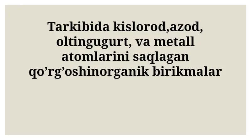 Organik birikmalar