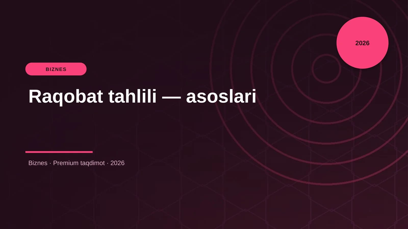 Raqobat tahlili — asoslari
