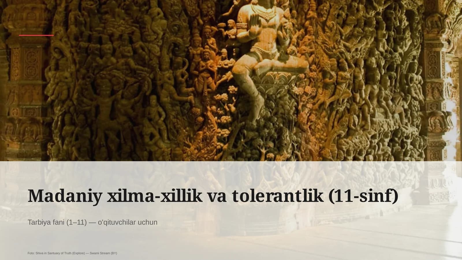 Madaniy xilma-xillik va tolerantlik (11-sinf)