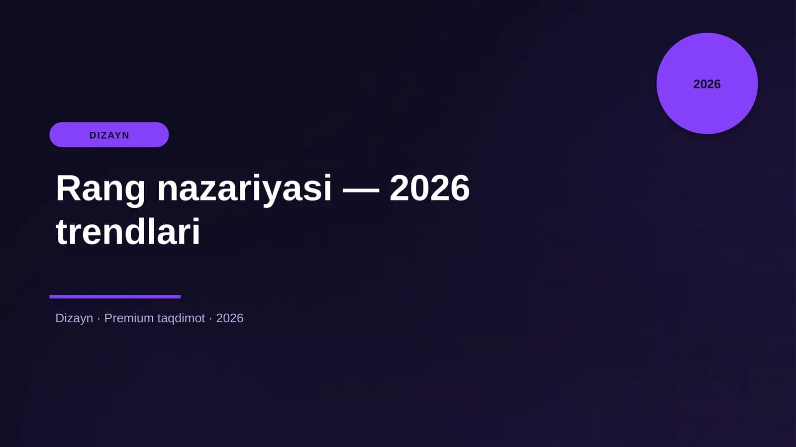 Rang nazariyasi — 2026 trendlari