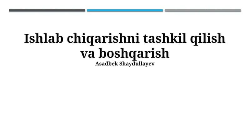Xavfsizlik va mehnat muhofazasi