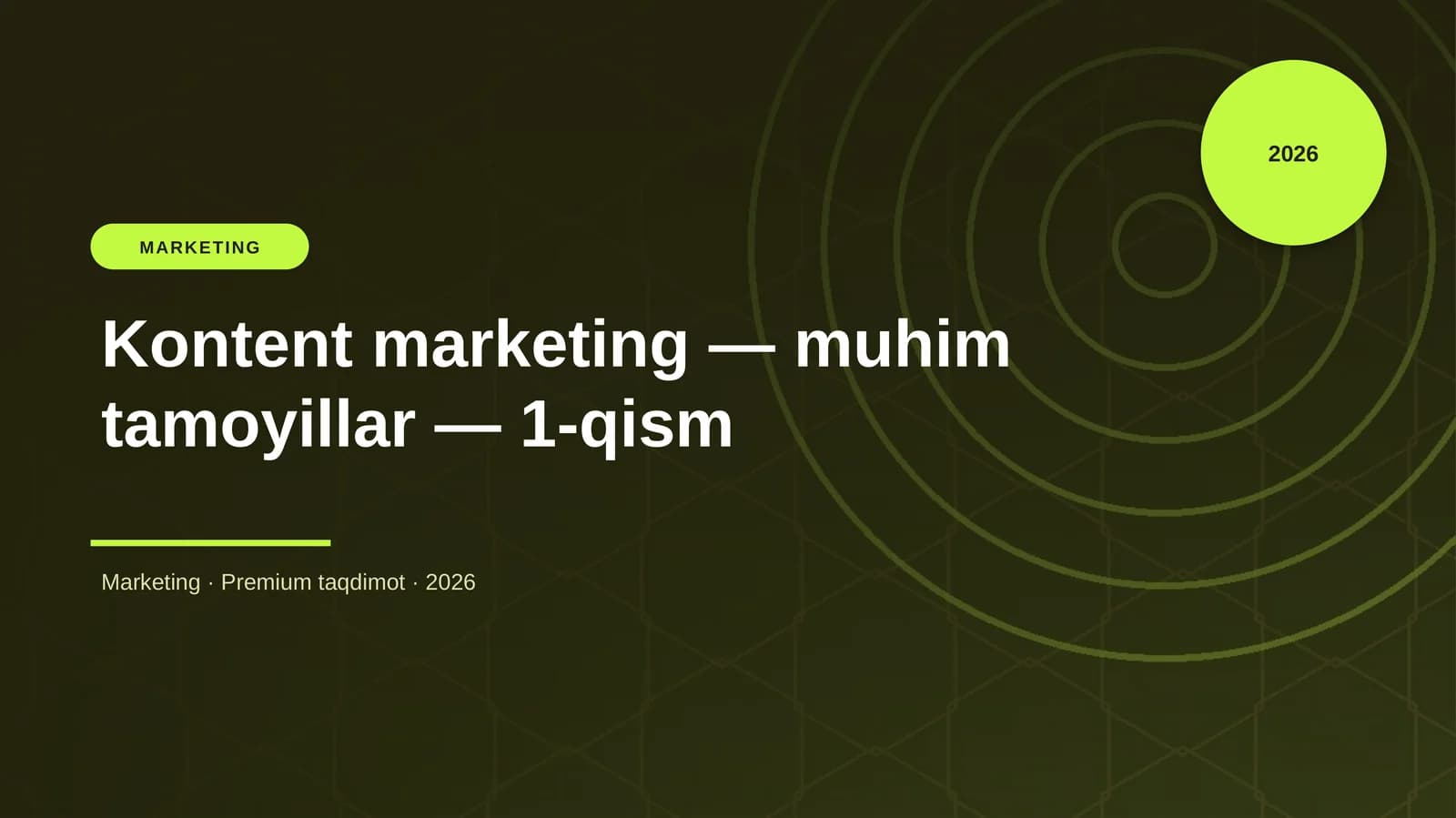 Kontent marketing — muhim tamoyillar — 1-qism