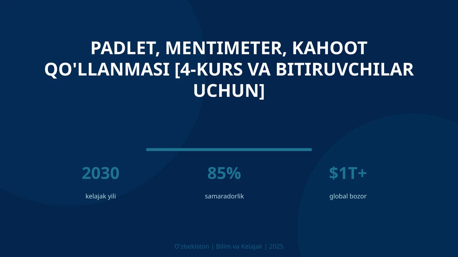 Padlet, Mentimeter, Kahoot qo'llanmasi [4-kurs va bitiruvchilar uchun]