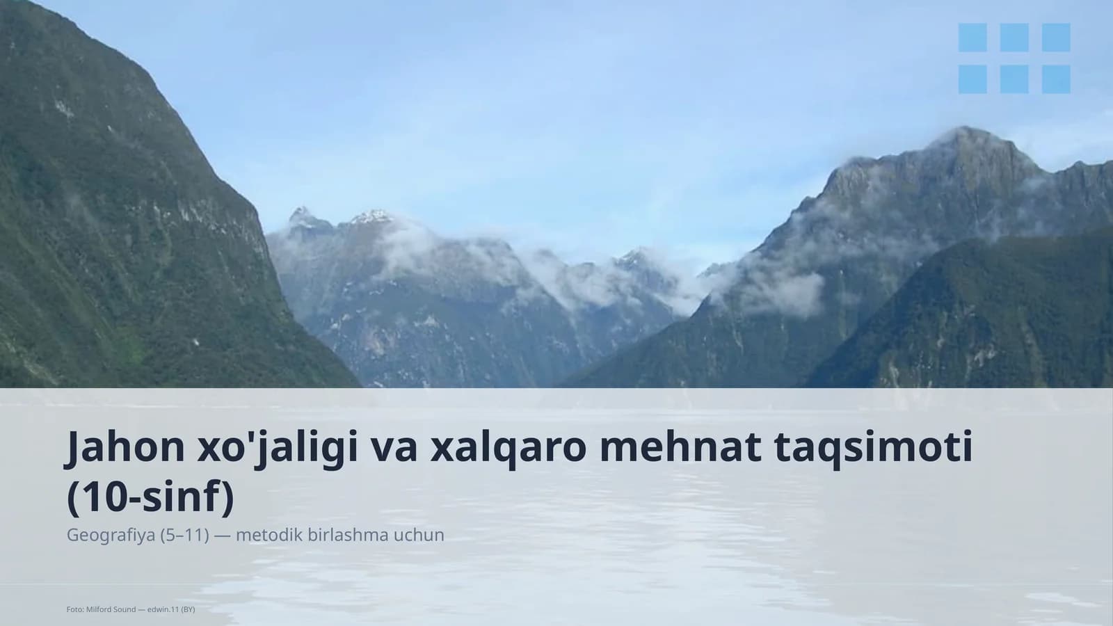 Jahon xo'jaligi va xalqaro mehnat taqsimoti (10-sinf)