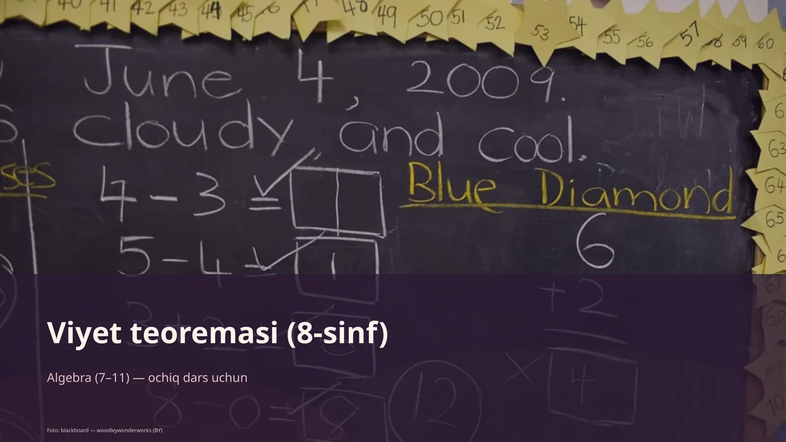 Viyet teoremasi (8-sinf)