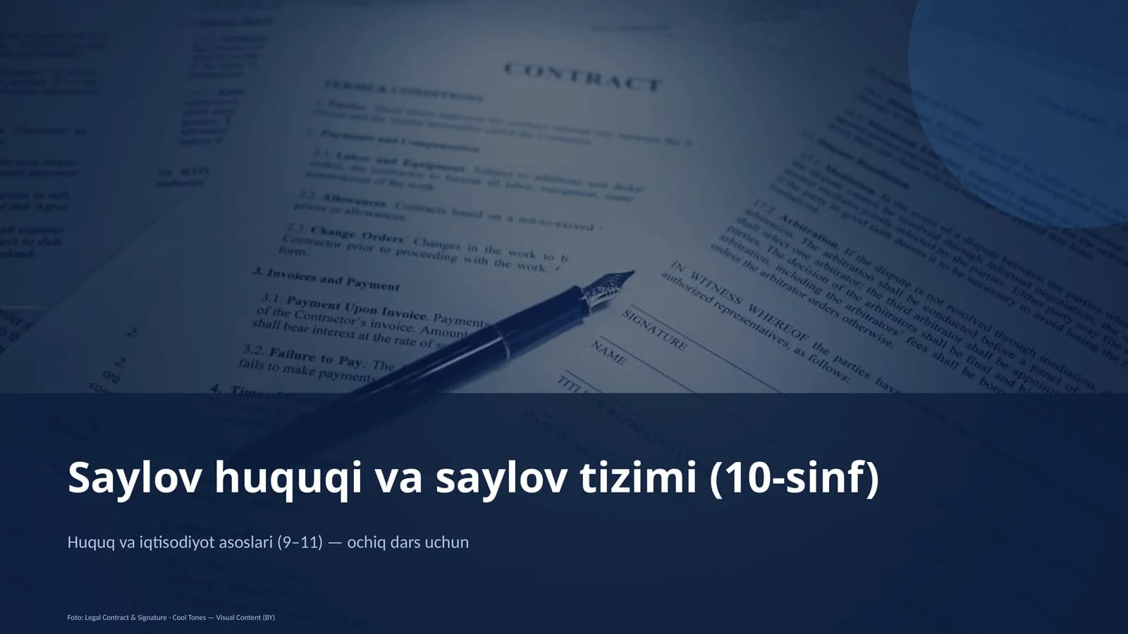 Saylov huquqi va saylov tizimi (10-sinf)