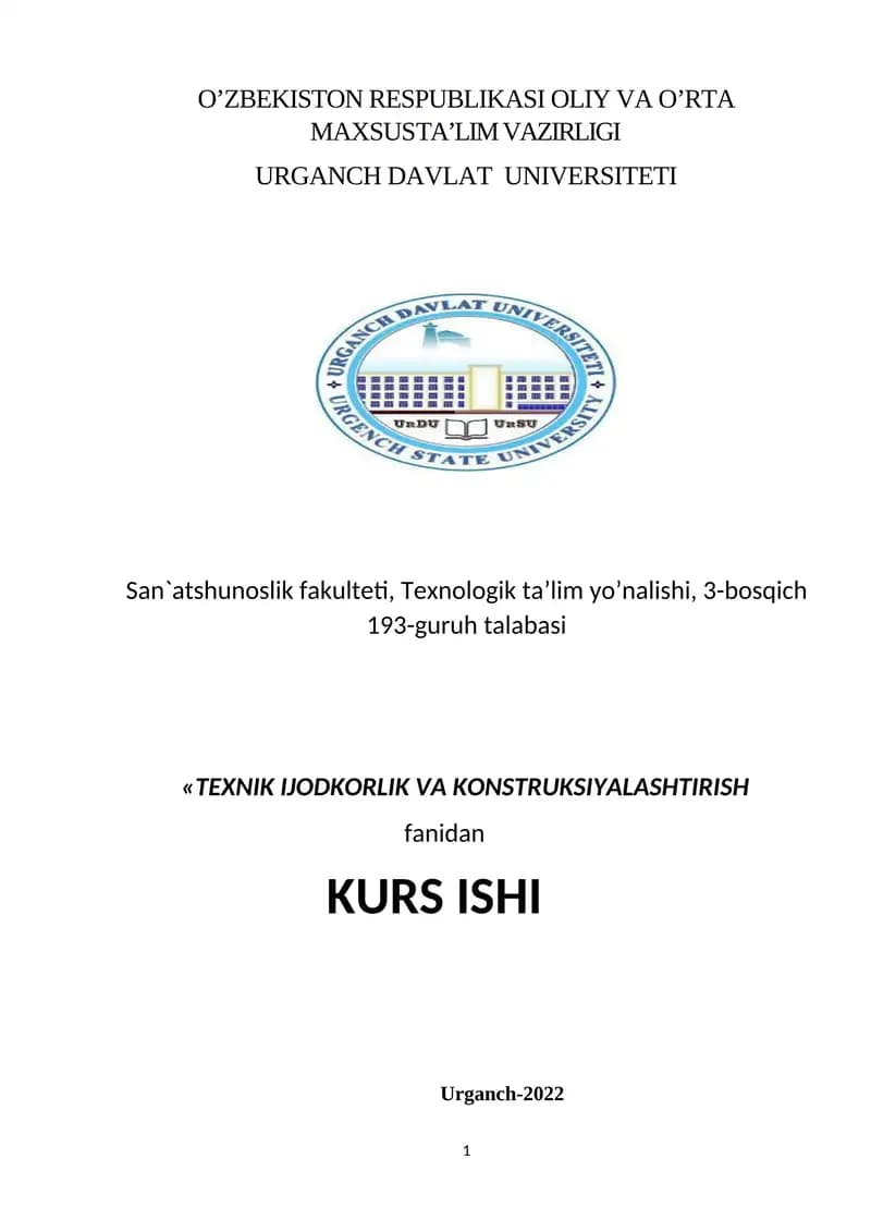 AYOLLAR SHIMINI ESKIZINI LOYIHALASH
