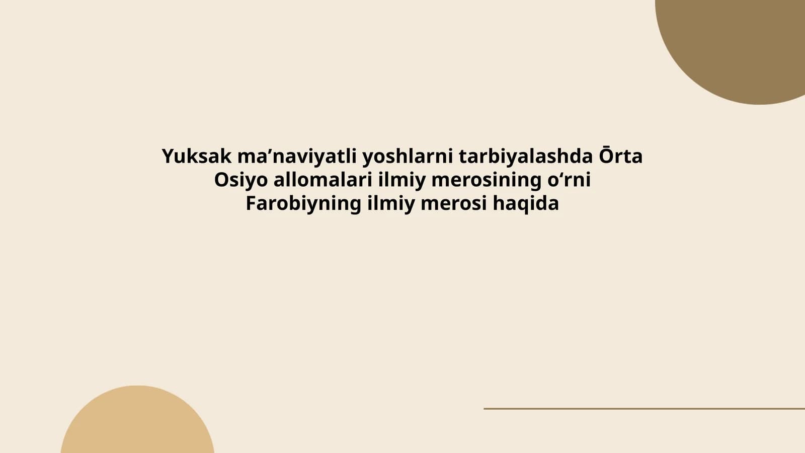 Farobiyning ilmiy merosi haqida