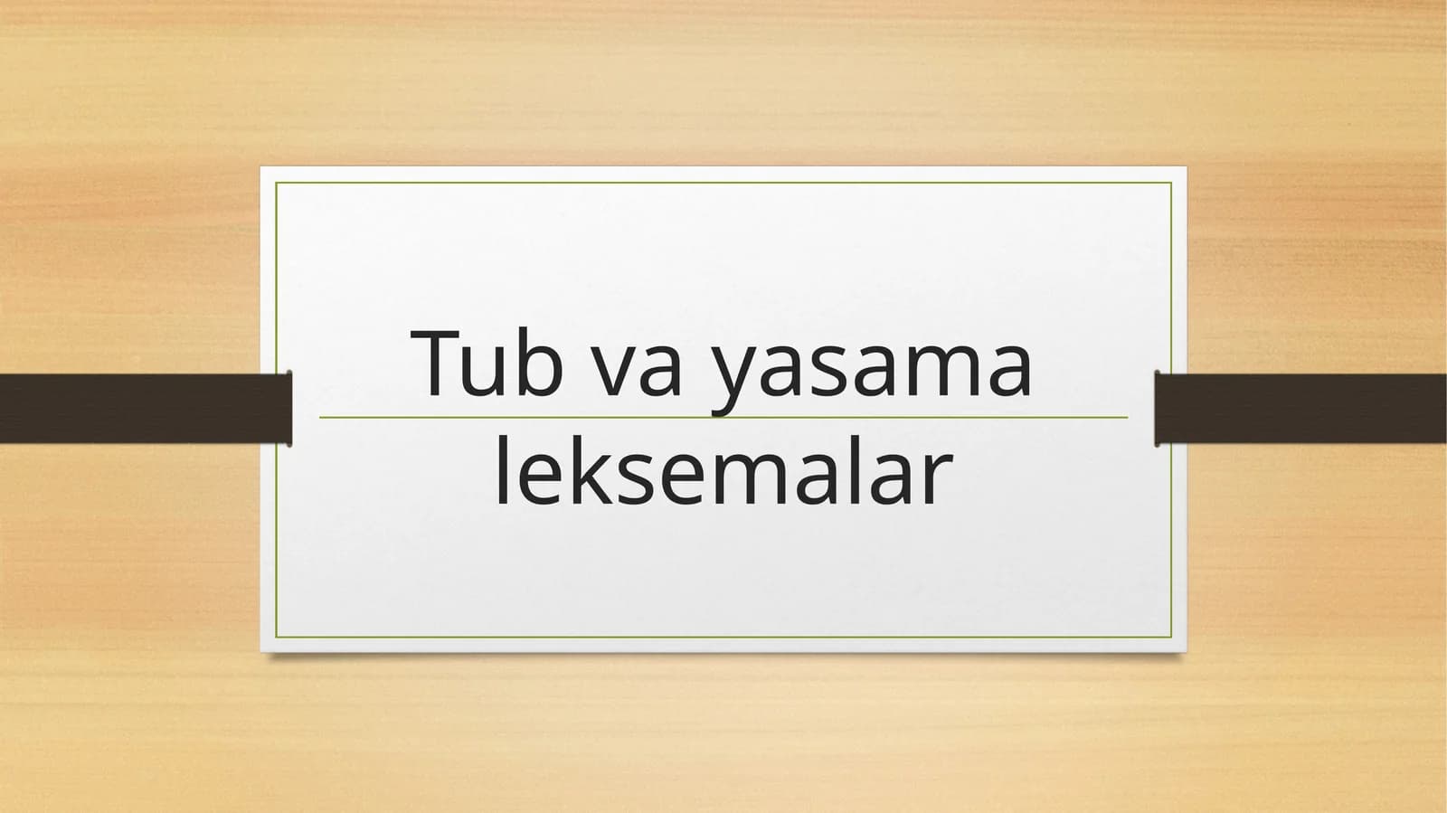 Tub va yasama leksemalar